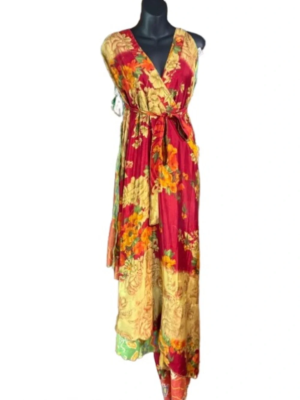 Darn Good Sari Wrap Boho Maxi Skirt